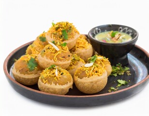 Indian traditional healthy food Sev Puri.
