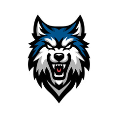 Raging Blue Wolf Head Crest