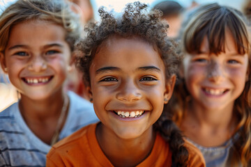 Fototapeta premium Diverse Children at Schoolyard