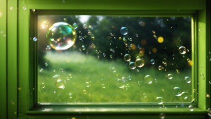 rain drops on window generative Ai 