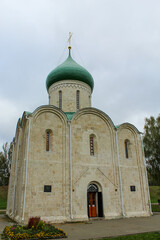 Spaso-Preobrazhensky cathedral surrounded by autumn trees in Pereslavl-Zalessky