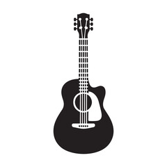 Guitar Silhouette flat vector illustration.