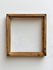 minimalist square picture frame with light wood texture