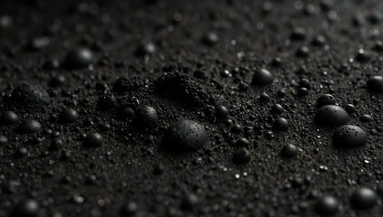 closeup of black sand texture background from Generative AI