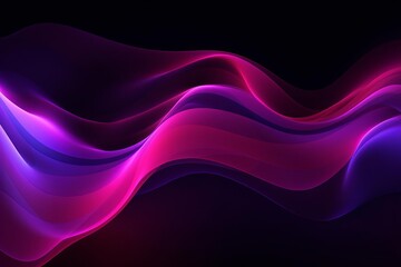 Fototapeta premium Pink and purple neon waves on a dark backdrop