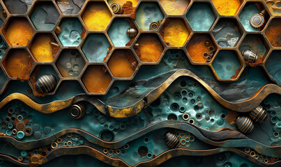 Honeycomb structure texture background.