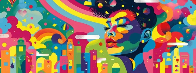 Obraz premium minimalism print with LGBT symbols