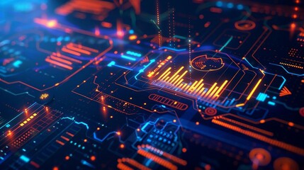 Scalability strategies top view illustrating growth planning and market expansion technology tone Complementary Color Scheme