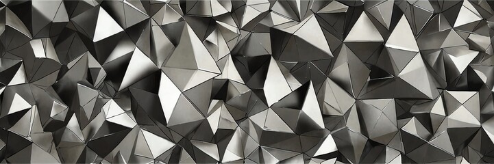 Fototapeta premium abstract silver polygon triangles on white background design illustration from Generative AI