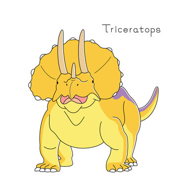 かわいい恐竜　トリケラトプス正面