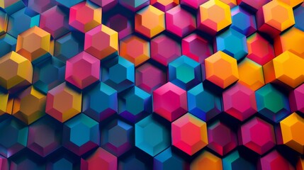 Obraz premium Vibrant Geometric Hexagonal Pattern Background