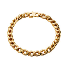 Obraz premium Golden bracelet isolated on transparent background