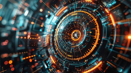 Fototapeta premium Tech circle lines