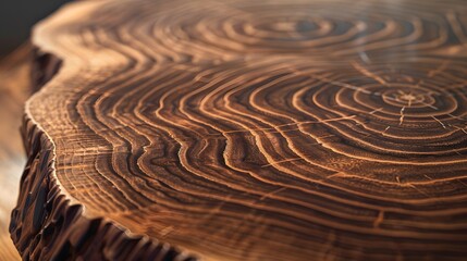 Naklejka premium Tree growth rings on fresh cut evergreen tree