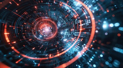 Fototapeta premium Tech circle lines