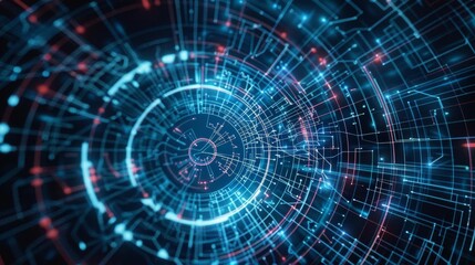 Fototapeta premium Tech circle lines