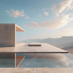 Minimalist Desert Modernism: A Futuristic Off-the-Grid Dwelling overlooking a Vast Sky