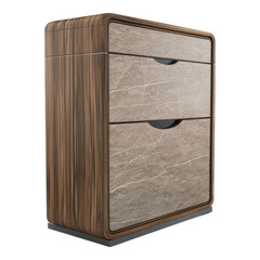 New exclusive style modern wooden shoe cabinet isolated on transparent background.