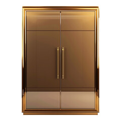 New exclusive style modern luxury metallic wardrobe isolated on transparent background.