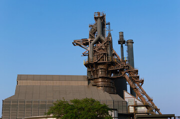 Imponente vista del Museo del Acero en el Parque Fundidora, Monterrey, Nuevo León, México - Horno...