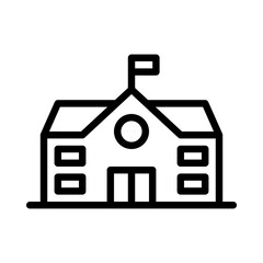 school icon or logo illustration outline black style