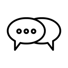 chat icon or logo illustration outline black style