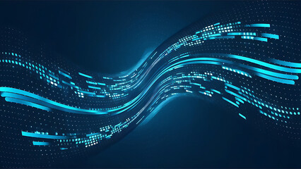 Structured database. Abstract digital wave particle. Digital music background. Sound vibrations. Futuristic dotted wave. Big data analytics. 3D illustration of nano particles in cyberspace
