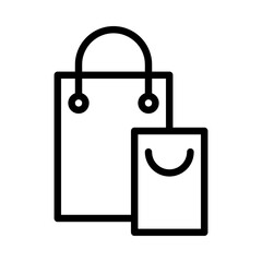 shopping bag icon or logo illustration outline black style