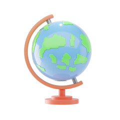globe 3d icon and illustration