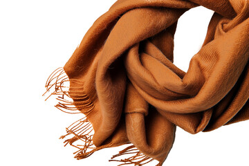 Brown scarf isolated on transparent background