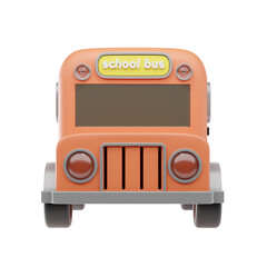 school bus 3d icon and illustration