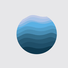 gradation circle from light to dark blue