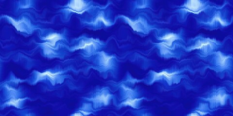 Water blur degrade alcohol ink border background. Seamless liquid flow stripe effect. Distorted tie dye wash variegated fluid blend. Repeat ombre pattern for sea, ocean, nautical maritime backdrop