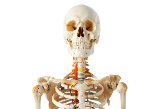 Human skeleton model in anatomy isolated on transparent background - Powered by Adobe