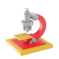 microscope 3d icon and illustration