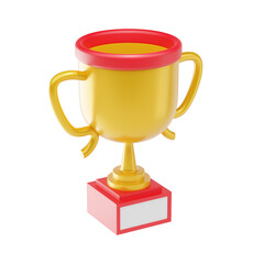 trophy 3d icon and illustration