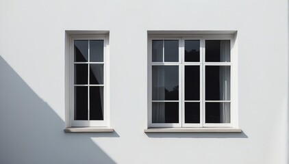 white wall with window and dramatic lighting on house facade from Generative AI
