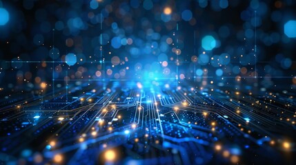 Obraz premium Digital transfer big data on internet. futuristic digital technology
