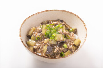 ナスのそぼろあんかけ丼