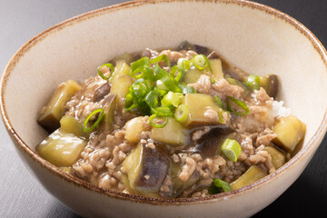 ナスのそぼろあんかけ丼