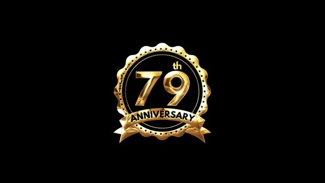 79th Anniversary luxury Gold Animation. Greeting for the 79th Anniversary. Luxurious Animation Celebrating 79 Years of Excellence