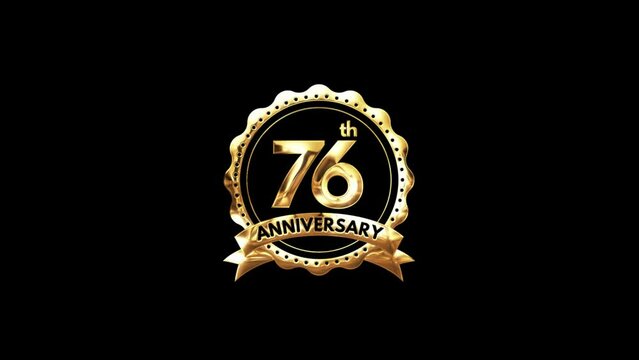 76th Anniversary luxury Gold Animation. Greeting for the 76th Anniversary. Luxurious Animation Celebrating 76 Years of Excellence