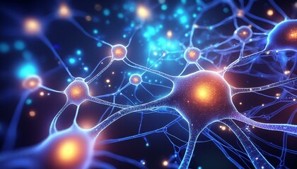 Neurons cells, Neuroscience, science and medical concept.
