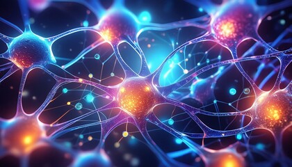Neurons cells, Neuroscience, science and medical concept.