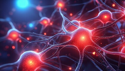 Neurons cells, Neuroscience, science and medical concept.