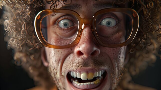 Guy wearing glasses stressed out