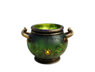 A cauldron isolated on a transparent background cut out. 