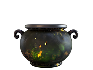 A cauldron isolated on a transparent background cut out. 