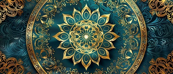 Fototapeta premium Elegant Islamic Luxury Mandala Ornament Vector Background with Intricate Details