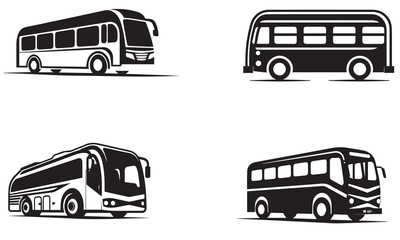 bus logo black simple flat icon on white background